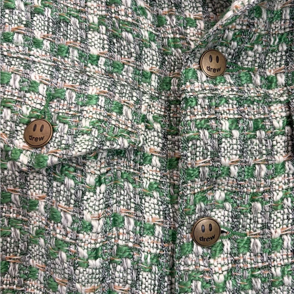 Drew House Infinite Joy Boucle Trucker Jacket in green size medium